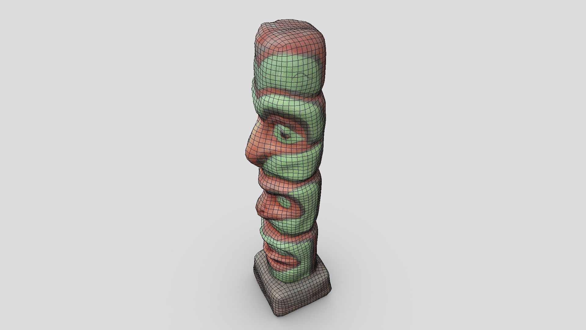 Totem Pole Low-poly 3D model_6