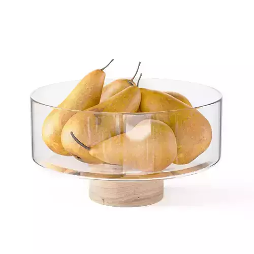 Lotta Pedestal Bowl LSA International with yellow pears 3D model