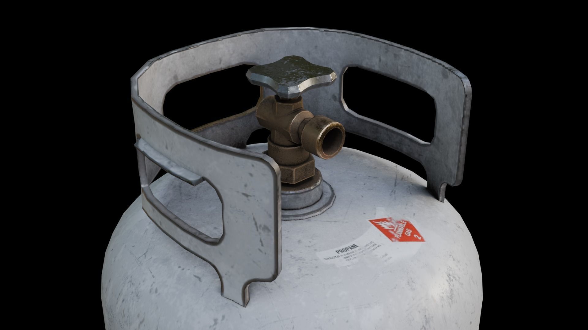 Propane Cylinder Low-poly 3D model_5
