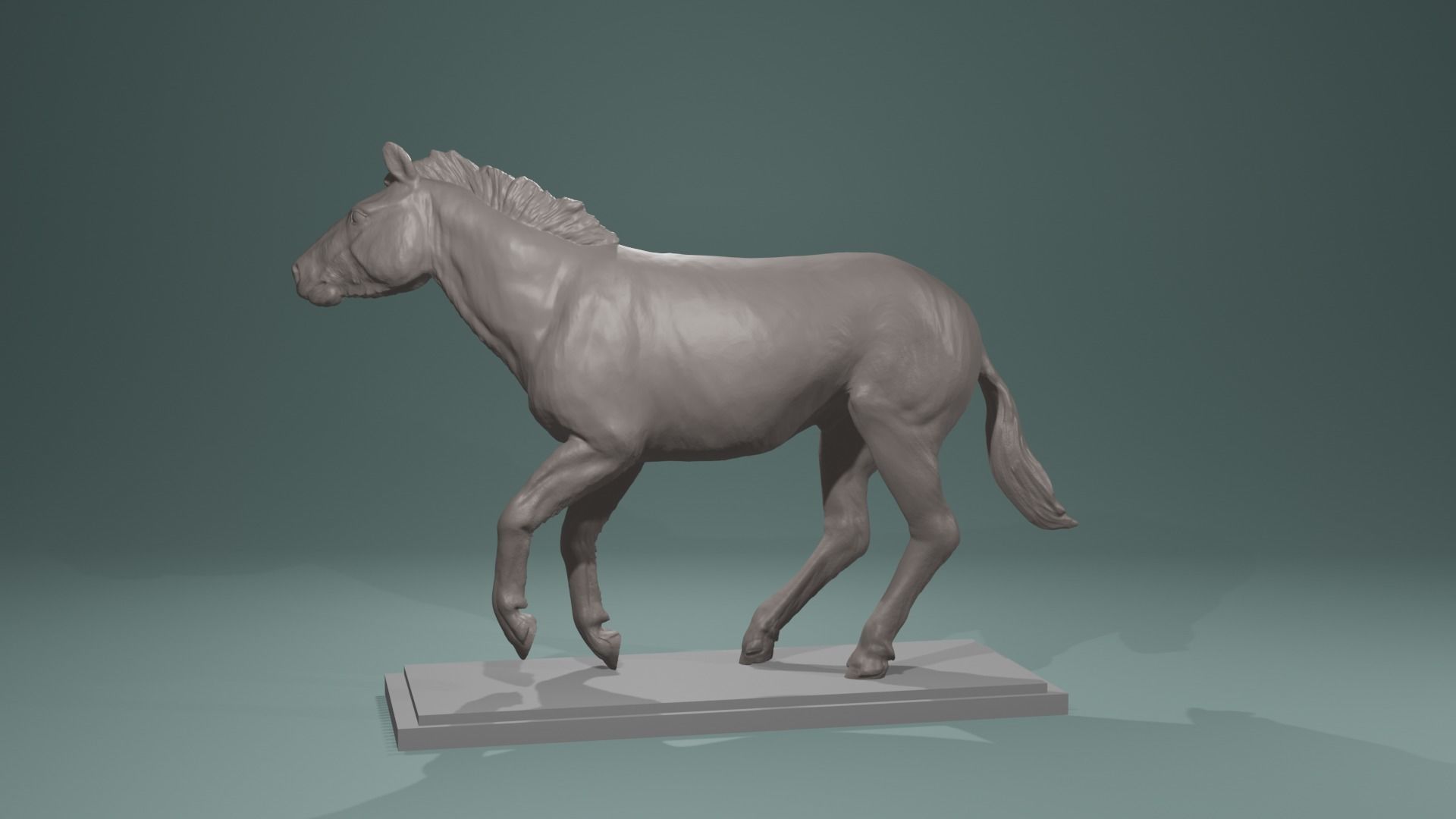 Urpferd Hipparion Equidae prehistoric horse equine extinct base 3D print model_3