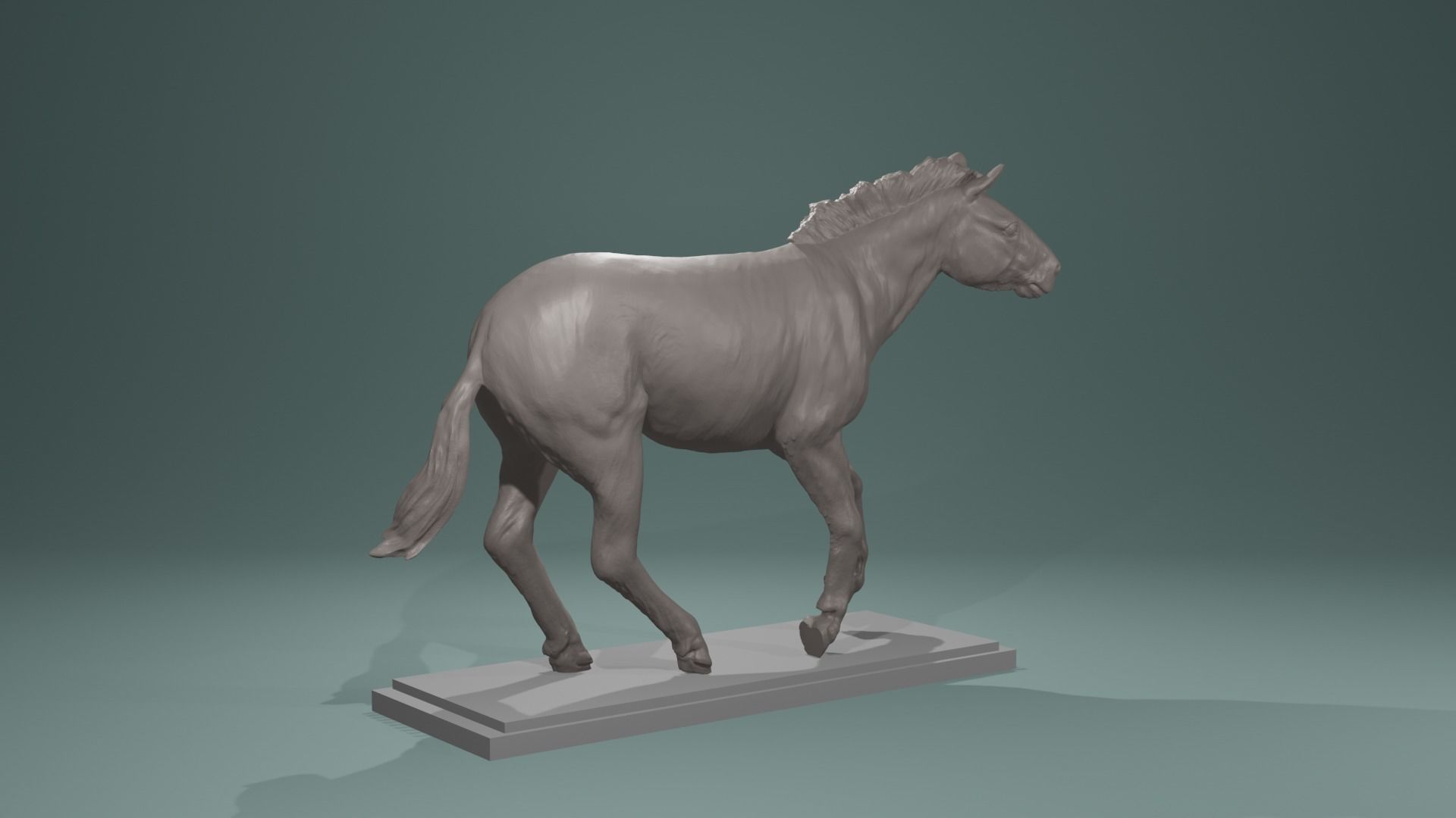 Urpferd Hipparion Equidae prehistoric horse equine extinct base 3D print model_1