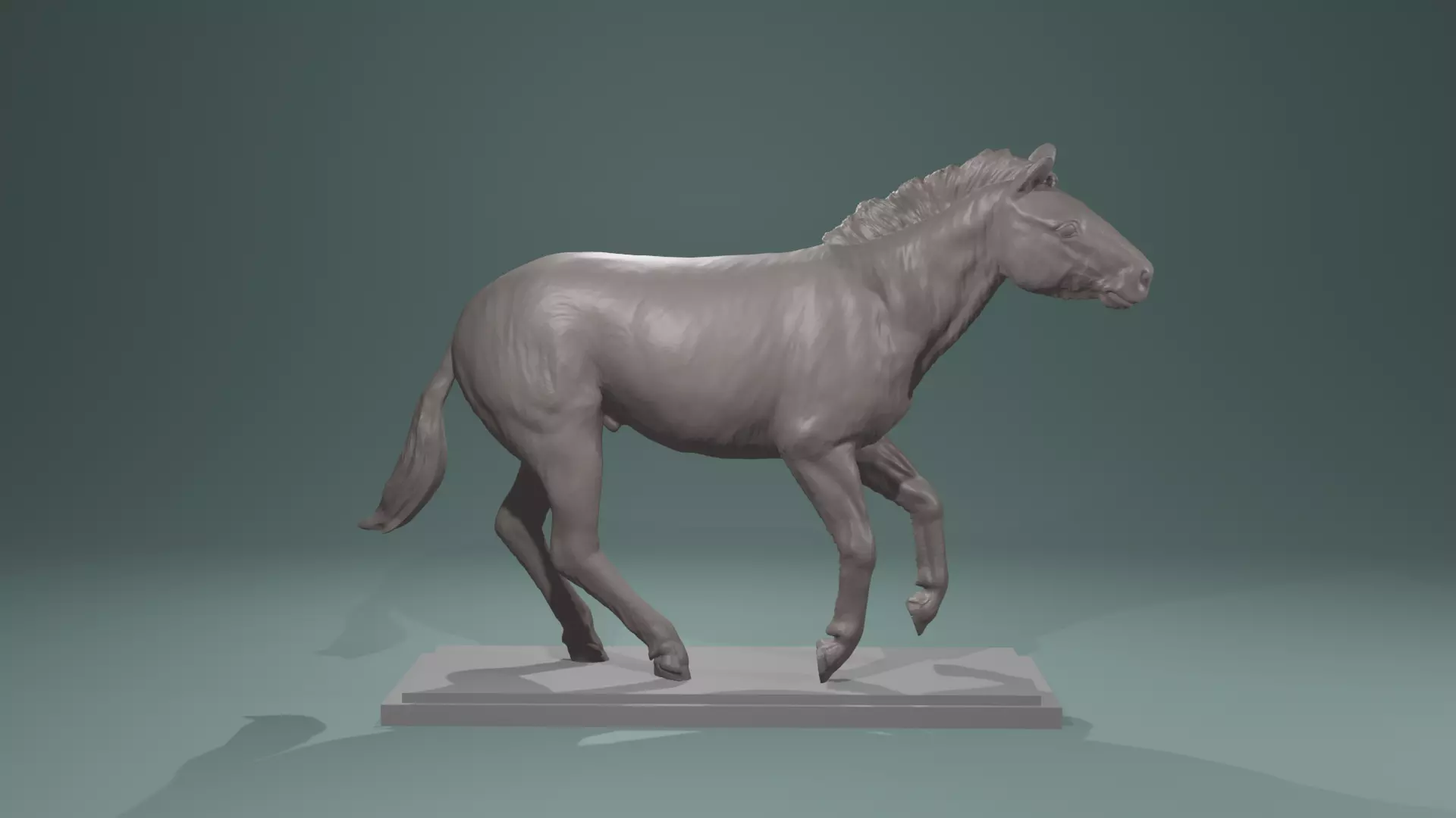 Urpferd Hipparion Equidae prehistoric horse equine extinct base 3D print model_0