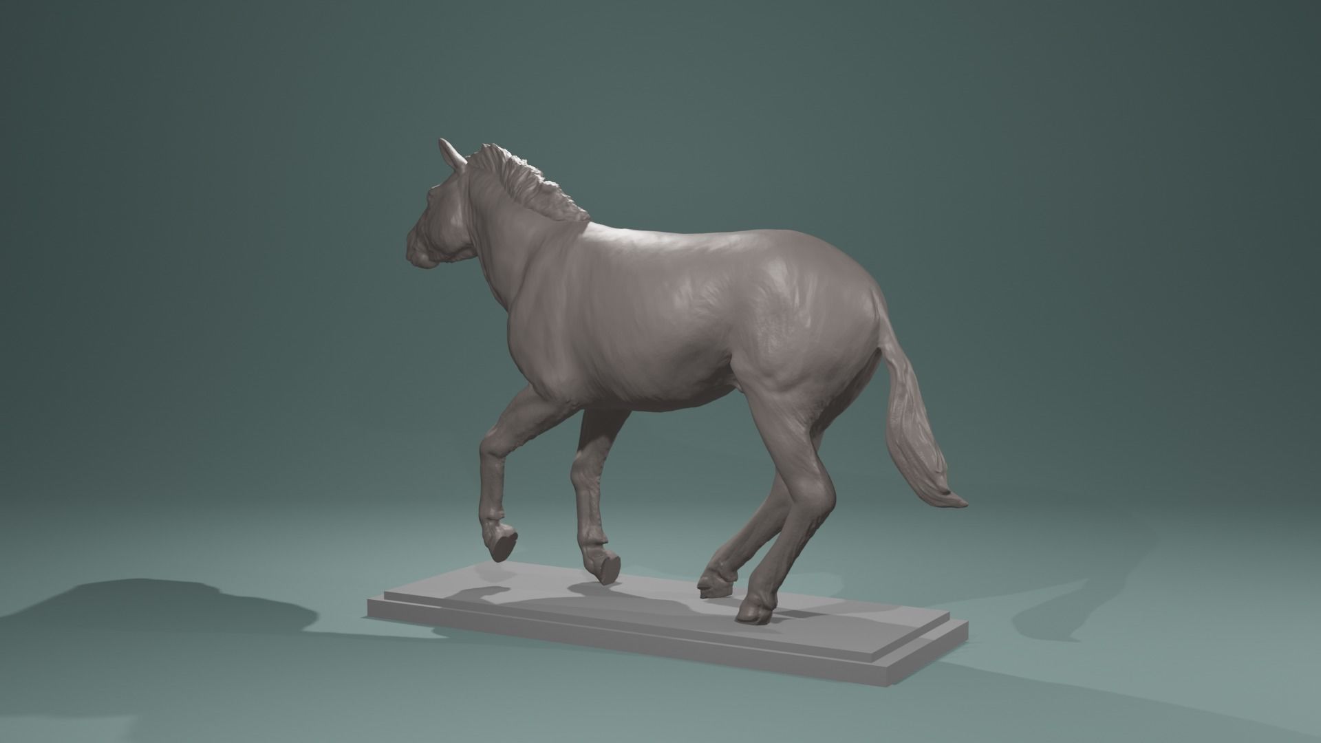 Urpferd Hipparion Equidae prehistoric horse equine extinct base 3D print model_2