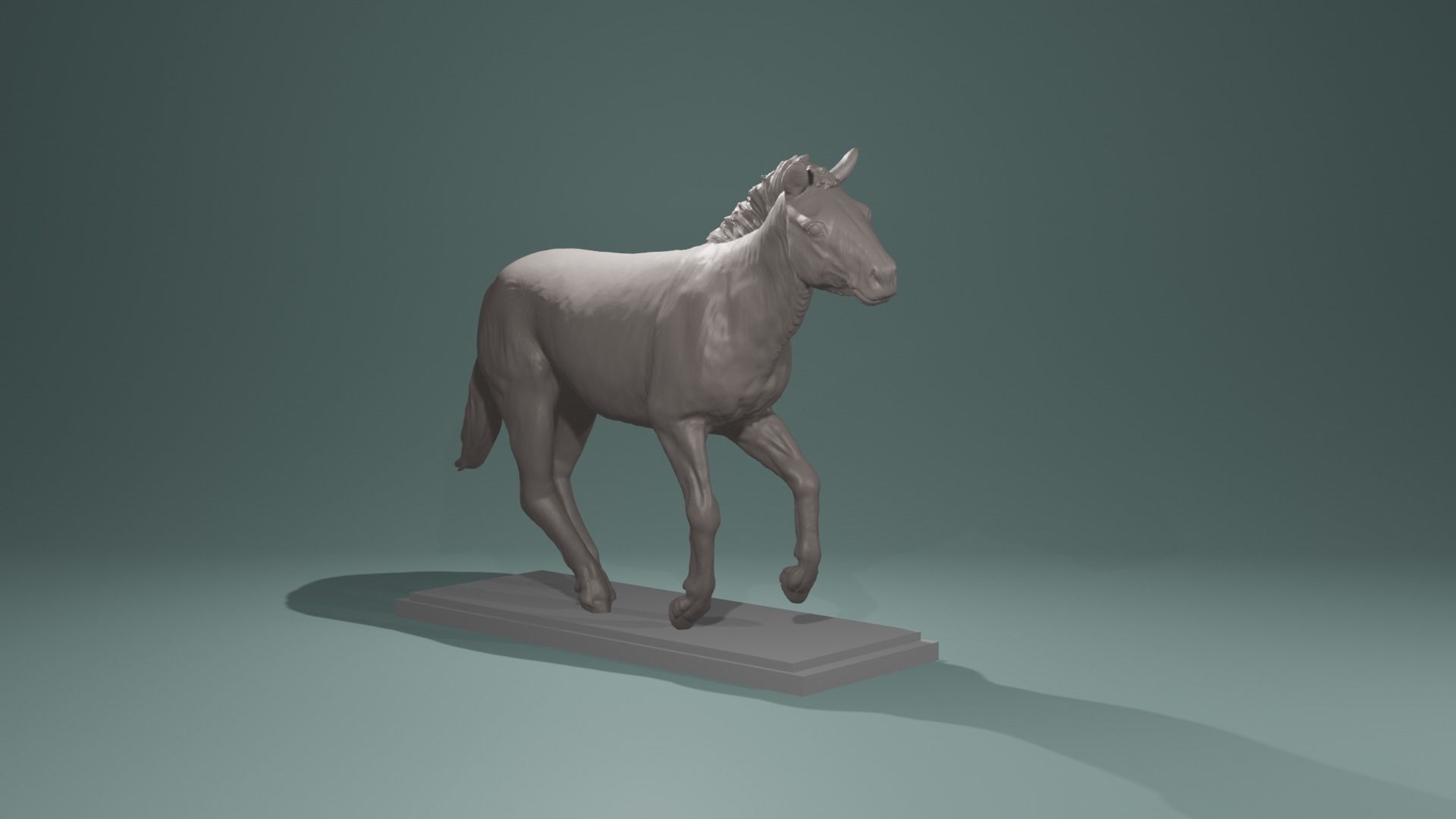 Urpferd Hipparion Equidae prehistoric horse equine extinct base 3D print model_4