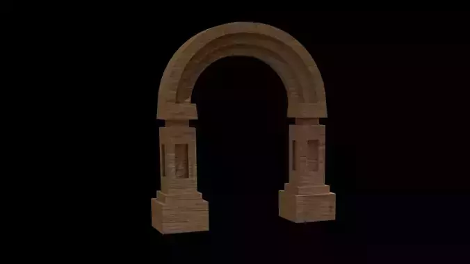 6 types of 3d modeling low poly ancient  pillars and arches