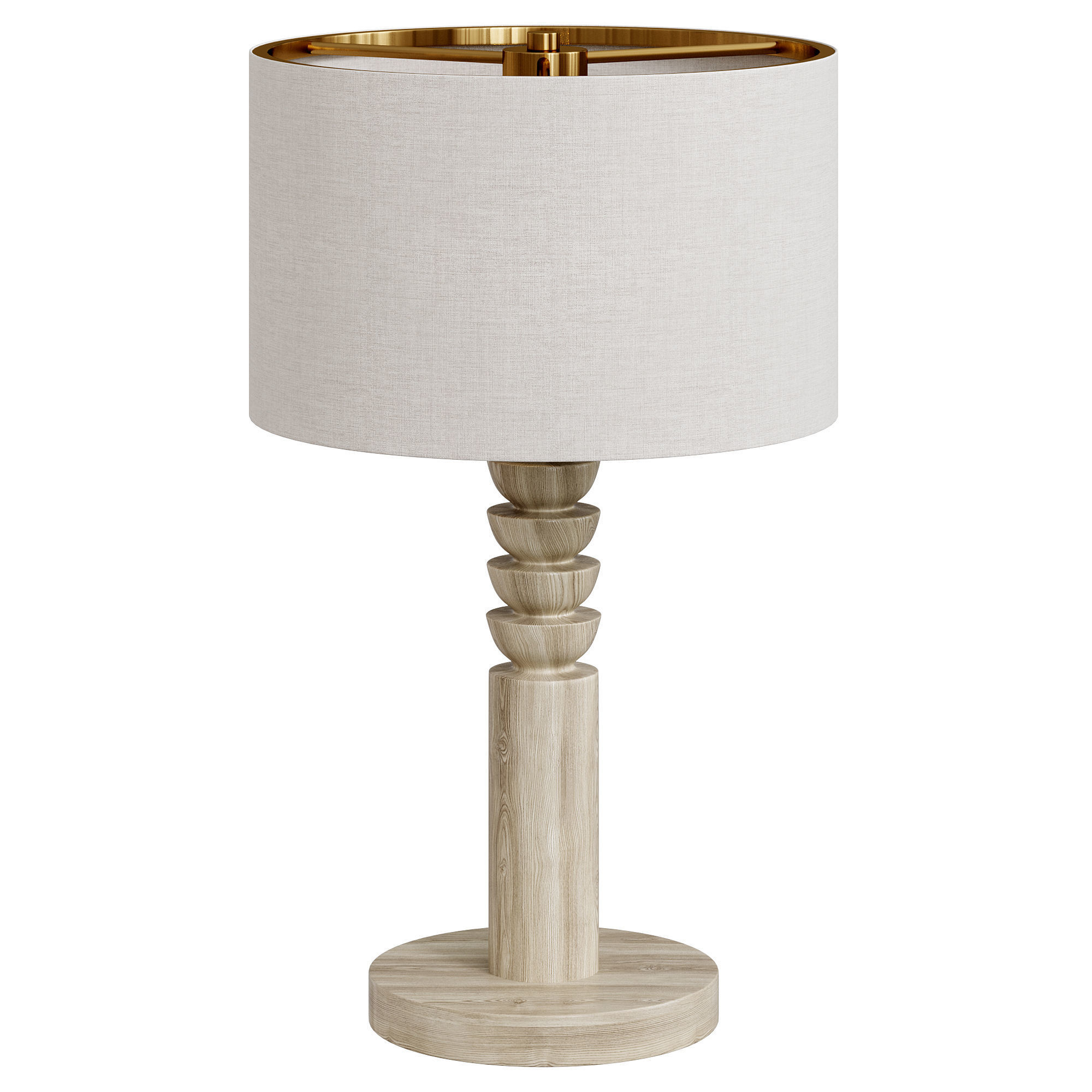 Lathe Table Lamp By Arhaus 3D model_1