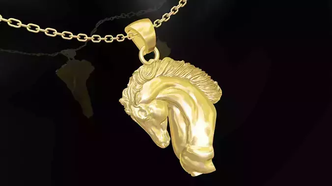 Horse Head Pendant Jewelry Gold