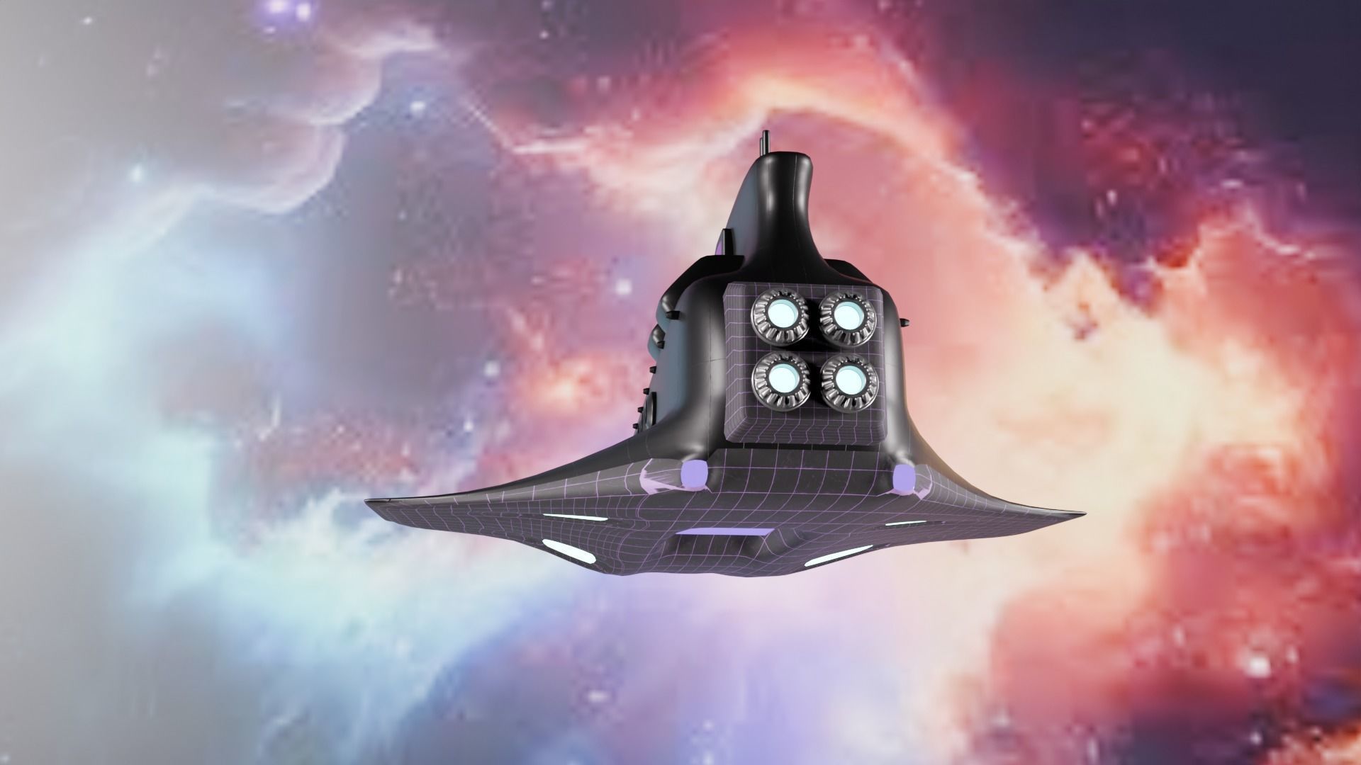 Medium Space ship 3D model_5