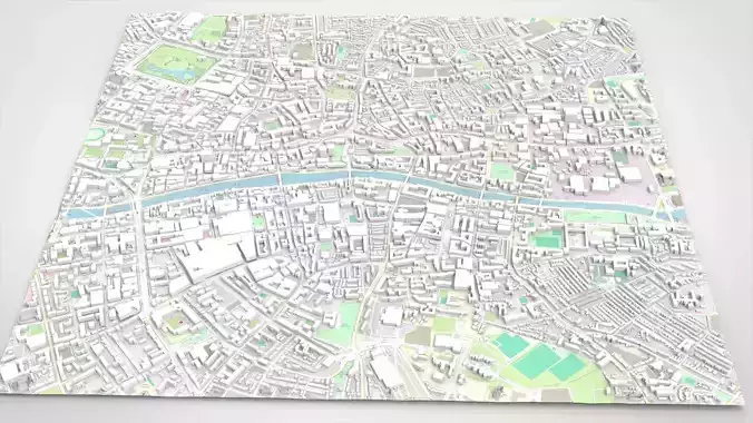 Cityscape Dublin Ireland 3D model