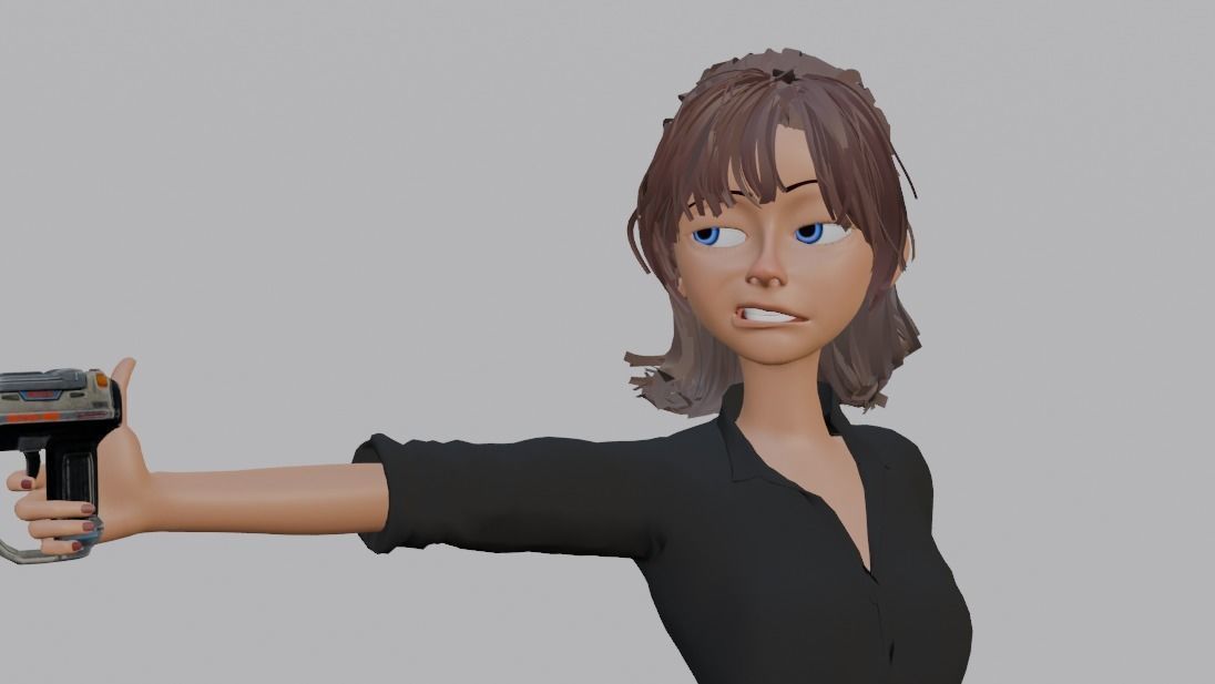 Savage Girl 3d rigged mesh for animation 3D model_8