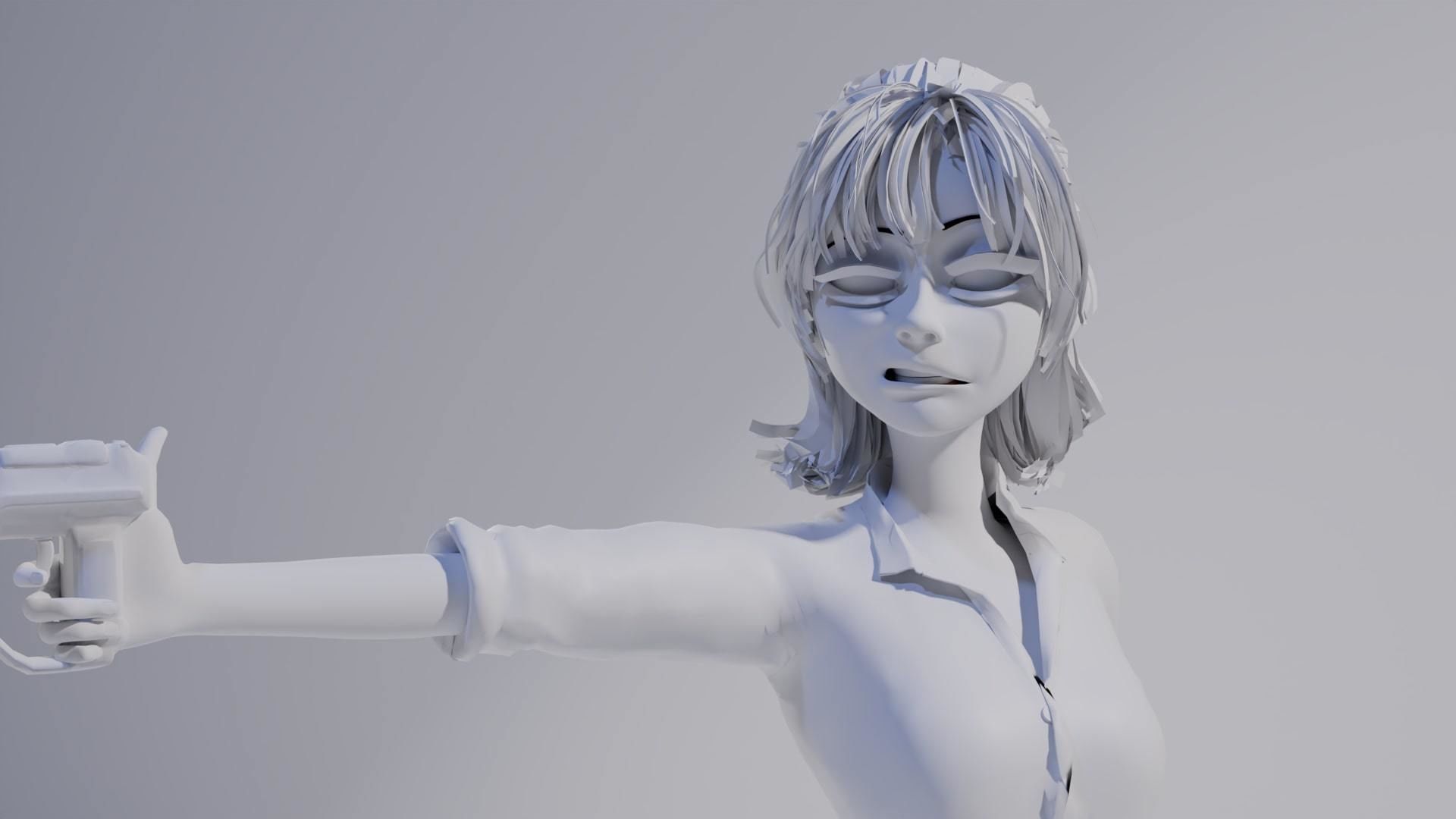 Savage Girl 3d rigged mesh for animation 3D model_3