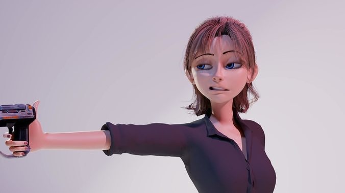 Savage Girl 3d rigged mesh for animation 3D model