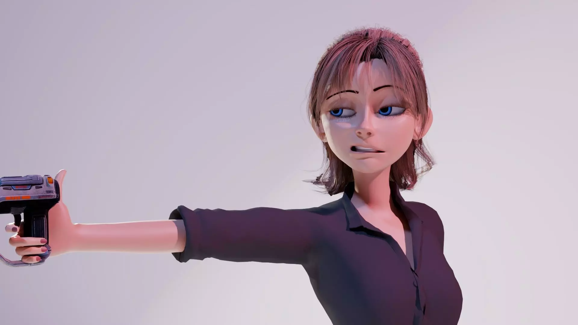 Savage Girl 3d rigged mesh for animation 3D model_0