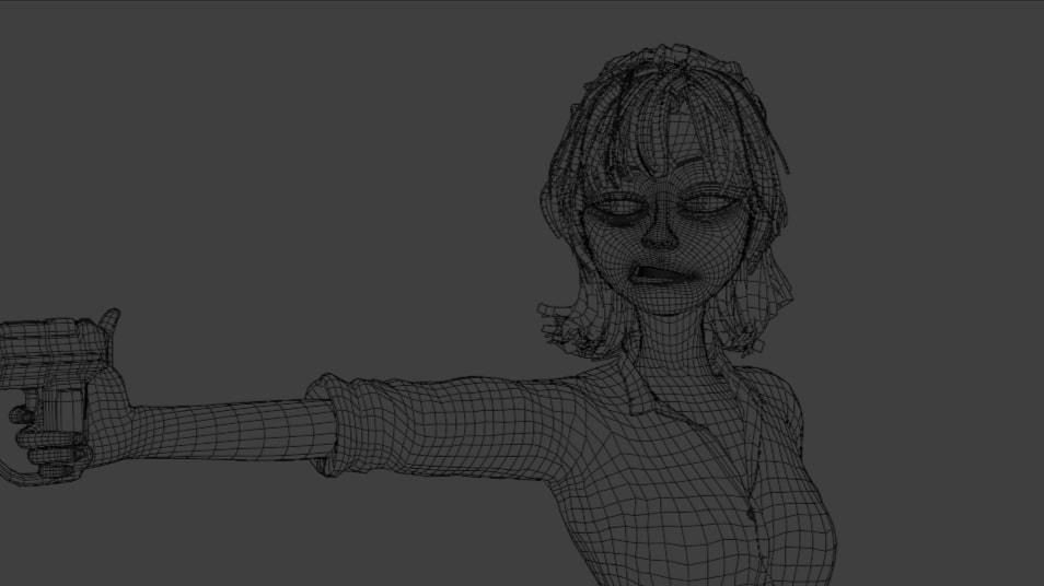 Savage Girl 3d rigged mesh for animation 3D model_5