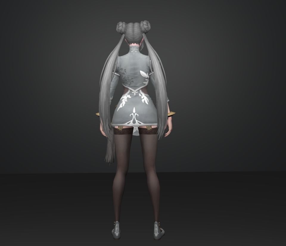 fighter girl 3D model_4