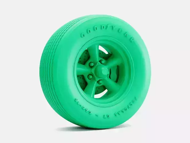 15x8 Torq Thrust D Wheel Goodyear Polyglas Tire 3D print model