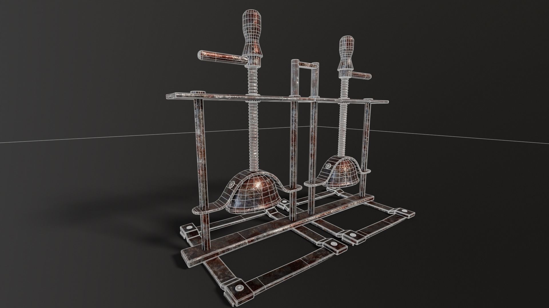 Medieval Hand Crusher - Clean and Bloody variation Low-poly 3D model_5