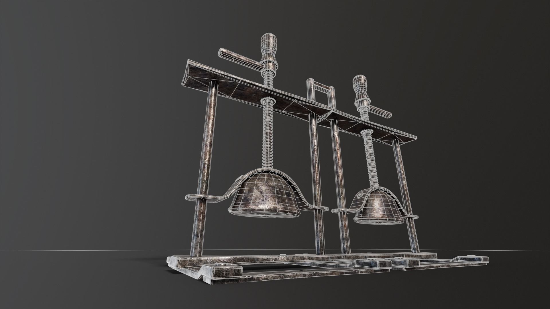 Medieval Hand Crusher - Clean and Bloody variation Low-poly 3D model_13