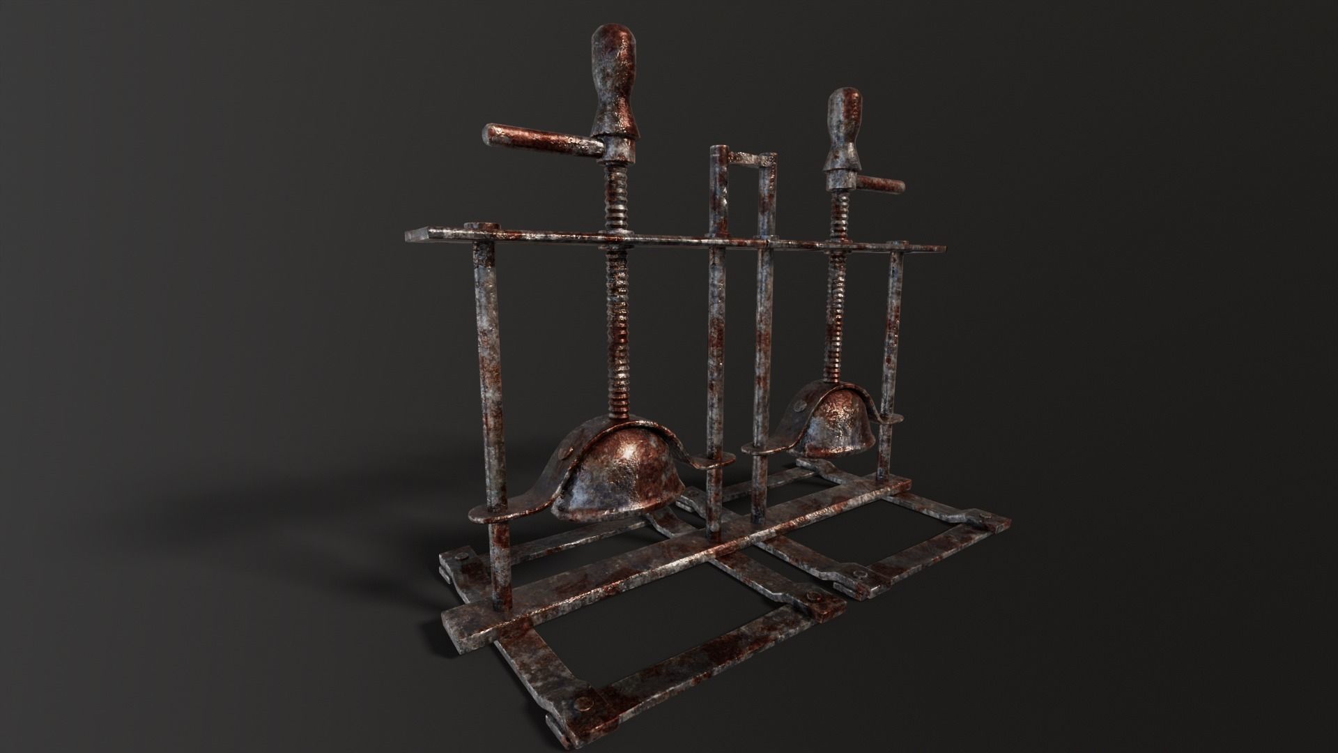 Medieval Hand Crusher - Clean and Bloody variation Low-poly 3D model_4