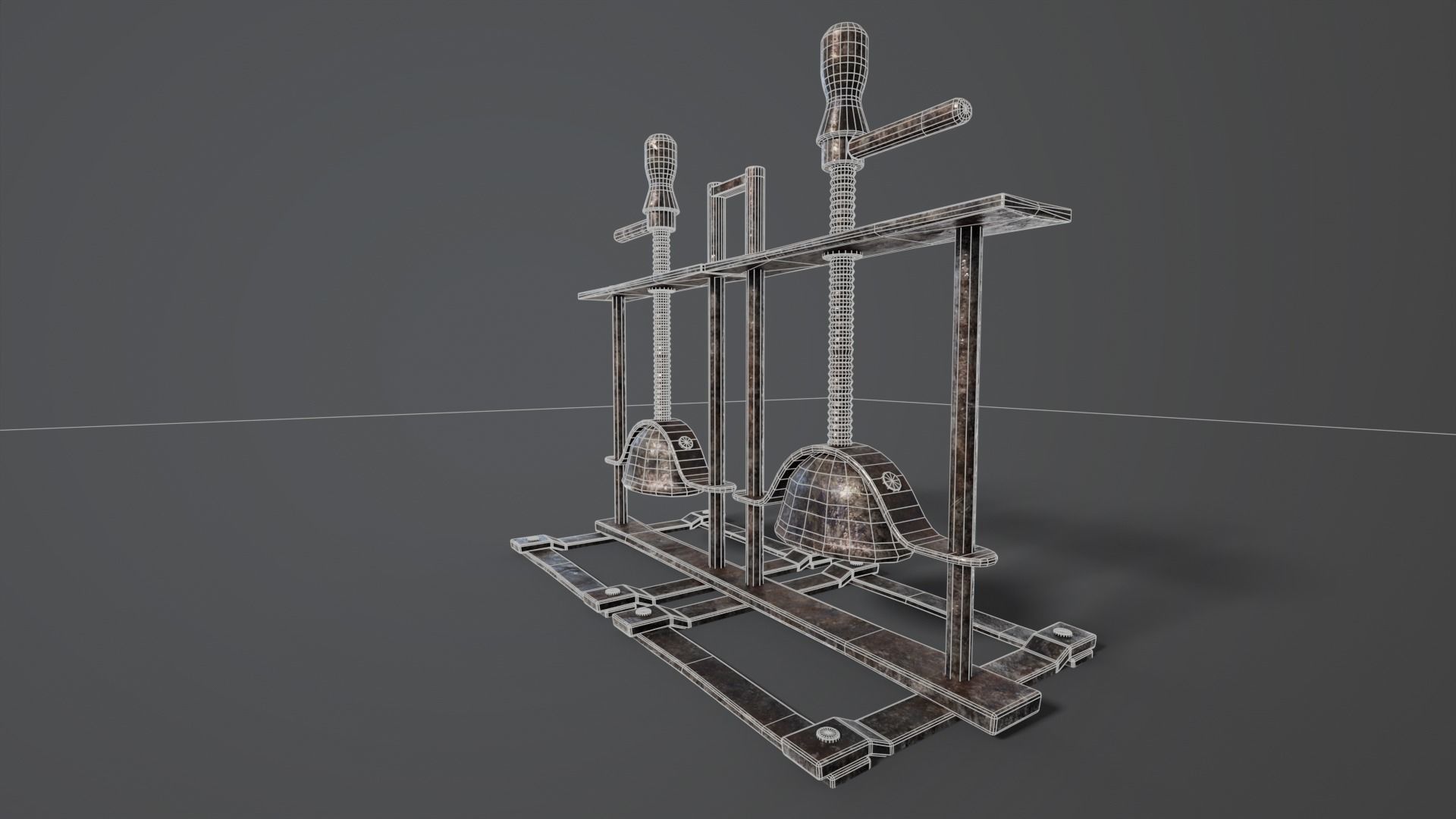 Medieval Hand Crusher - Clean and Bloody variation Low-poly 3D model_9