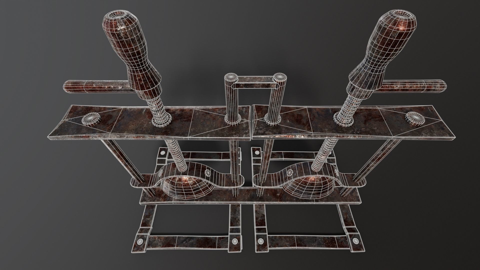 Medieval Hand Crusher - Clean and Bloody variation Low-poly 3D model_11