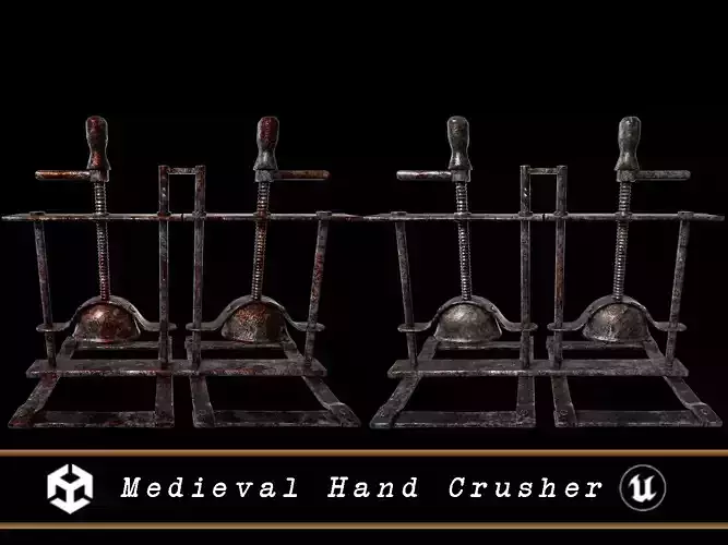 Medieval Hand Crusher - Clean and Bloody variation Low-poly 3D model Medieval Hand Crusher - Clean and Bloody variation Low-poly 3D model