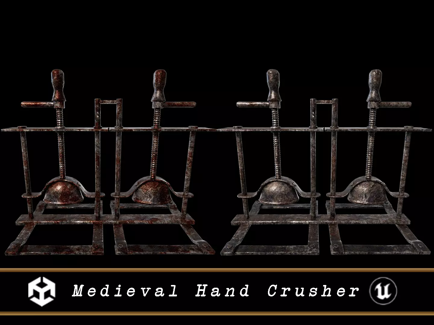 Medieval Hand Crusher - Clean and Bloody variation Low-poly 3D model_0