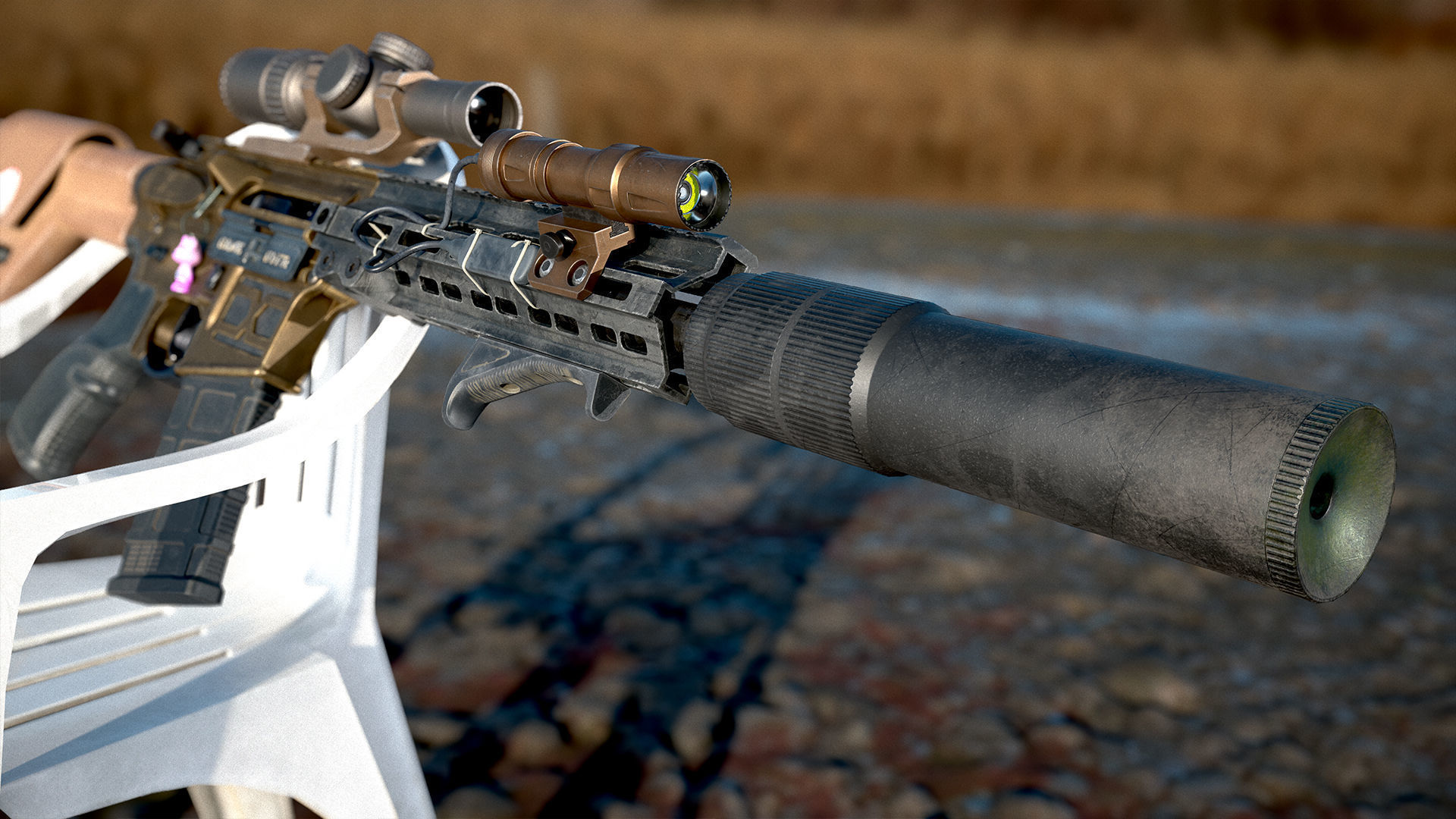 AR-15 Game Ready model Low-poly 3D model_3