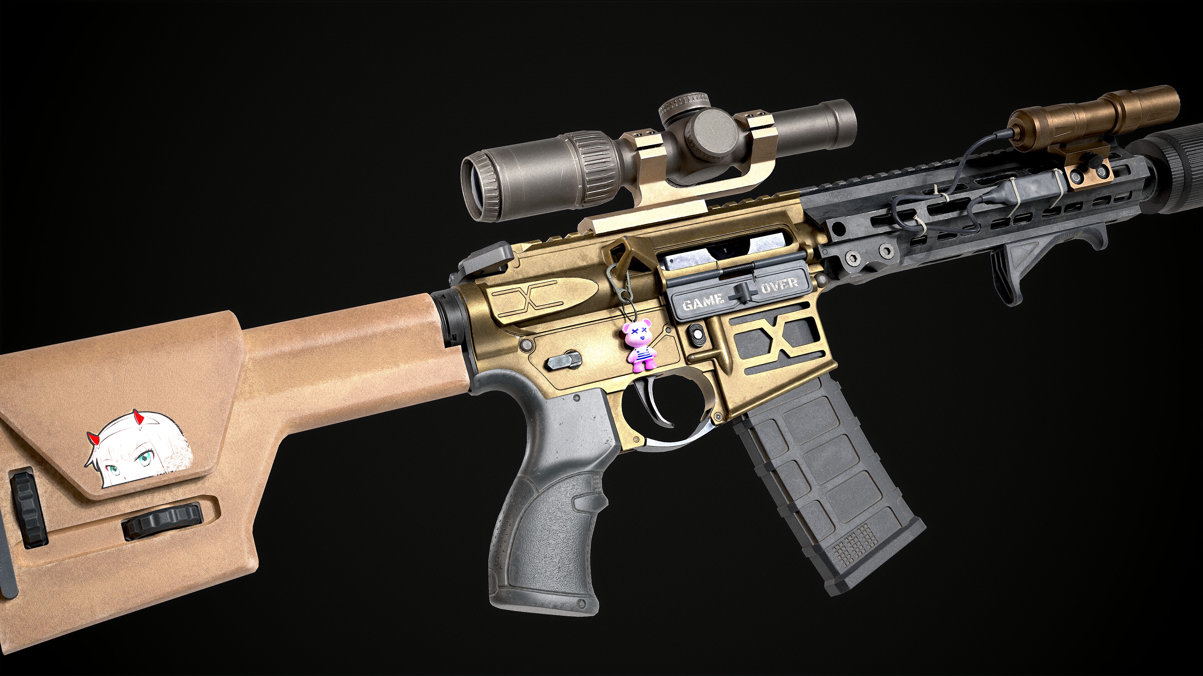 AR-15 Game Ready model Low-poly 3D model_1
