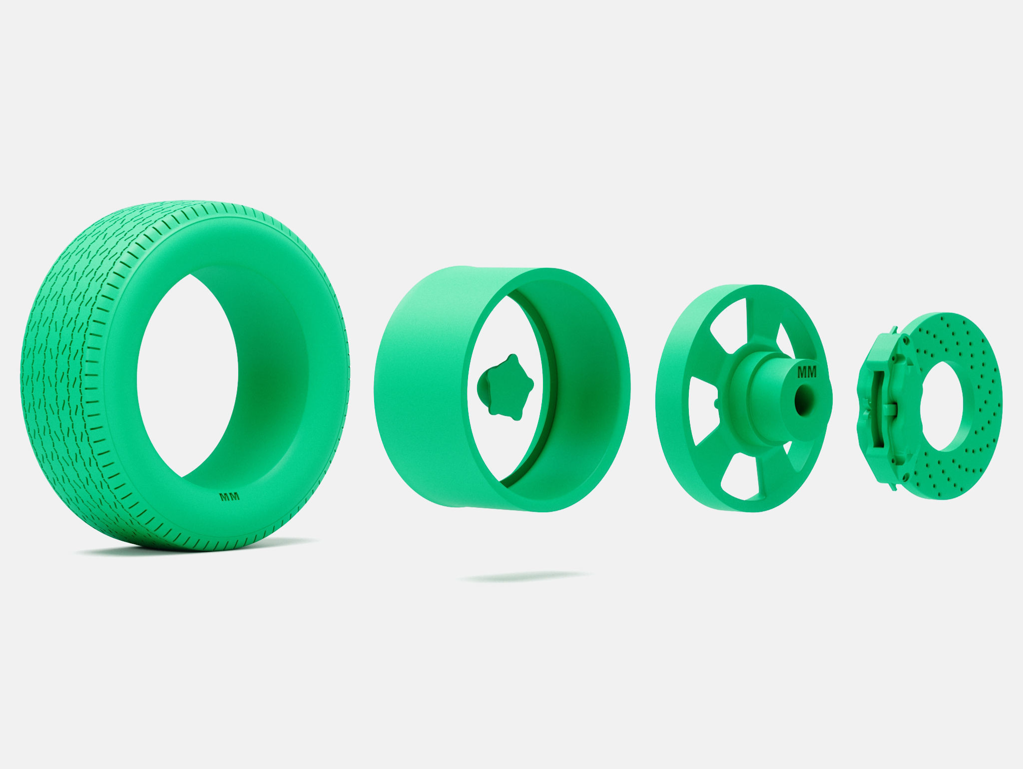 15x8 Torq Thrust D Wheel Goodyear Blue Streak 600 Tire 3D print model_4