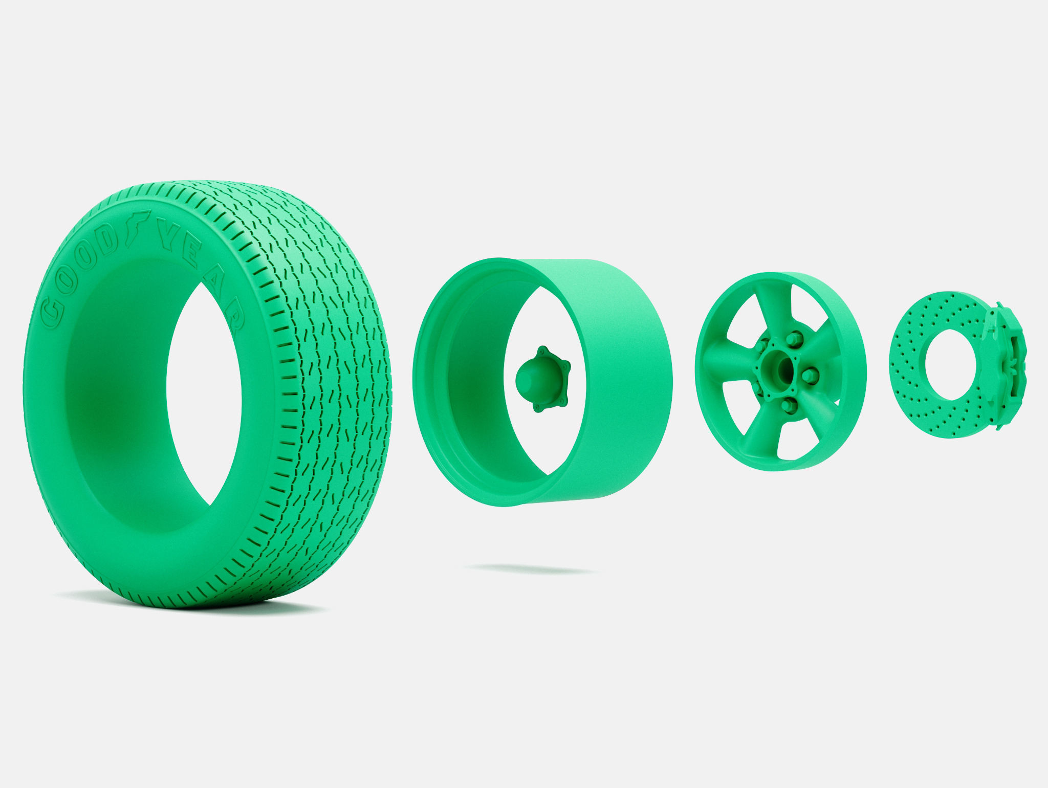 15x8 Torq Thrust D Wheel Goodyear Blue Streak 600 Tire 3D print model_3