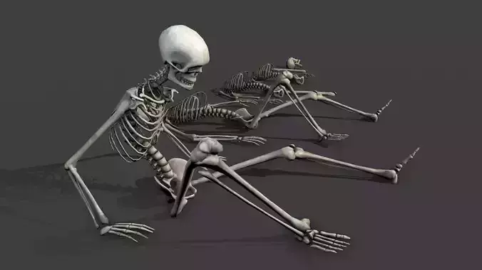 Dungeon Skeletons and Bones  Low-poly 3D model