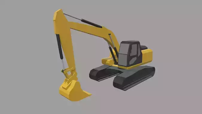 Low Poly Excavator 01