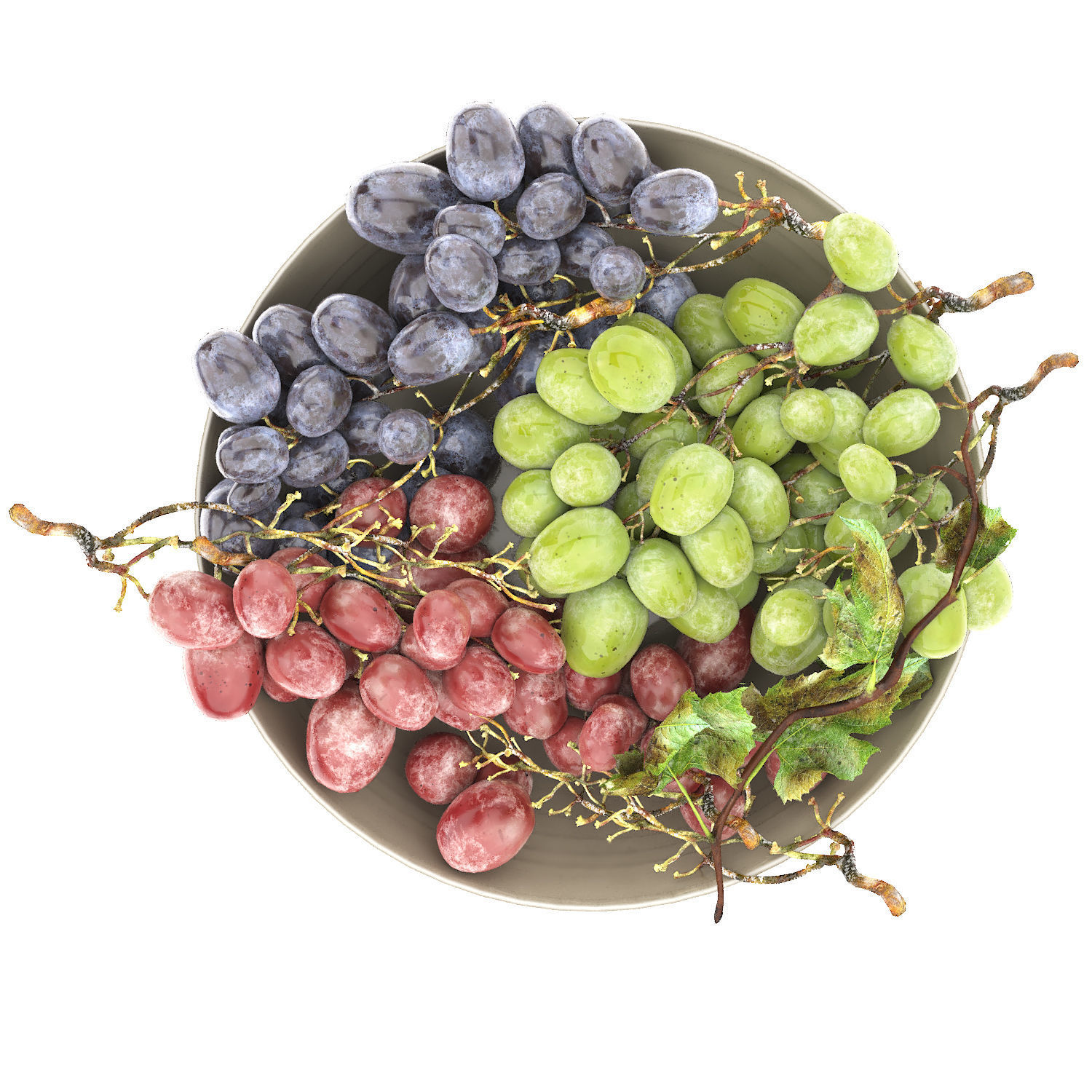 bowl of grapes 3D model_2
