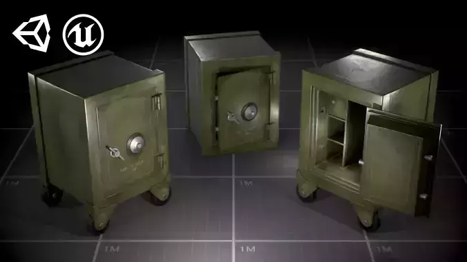 Used Vintage Safe Low-poly 3D model