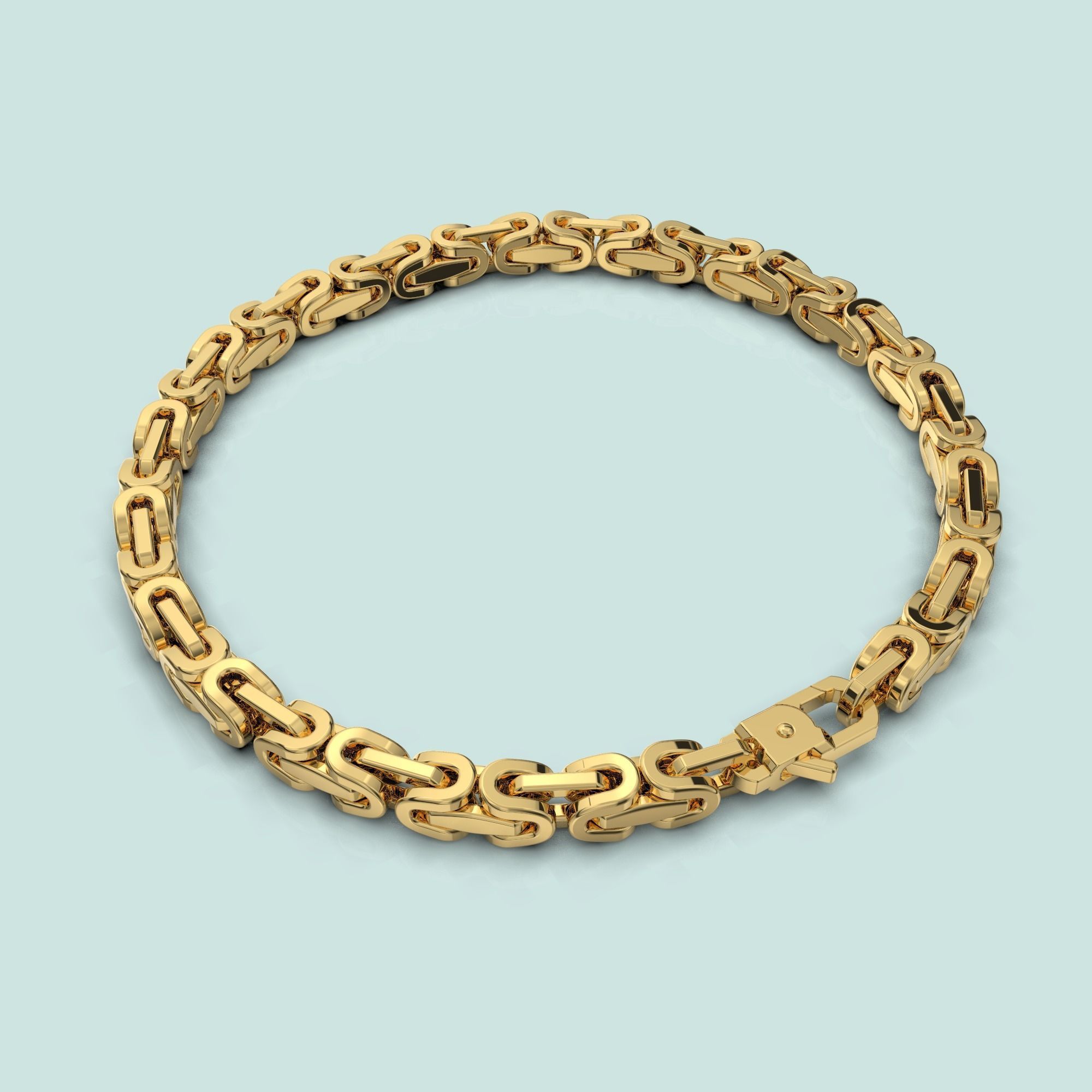 Jewelry link chain  with spring hook STL ready for Print 3D print model_9