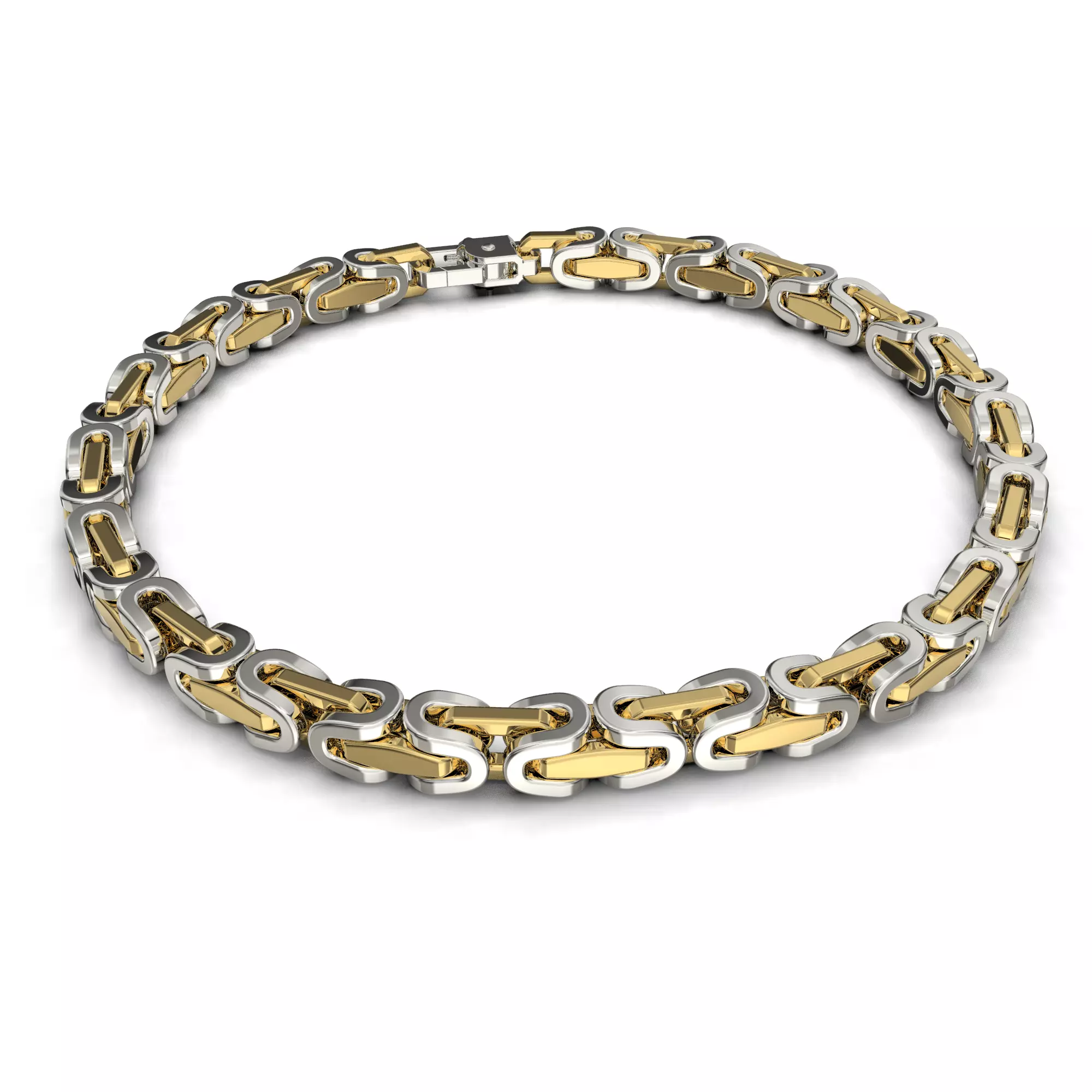 Jewelry link chain  with spring hook STL ready for Print 3D print model_0