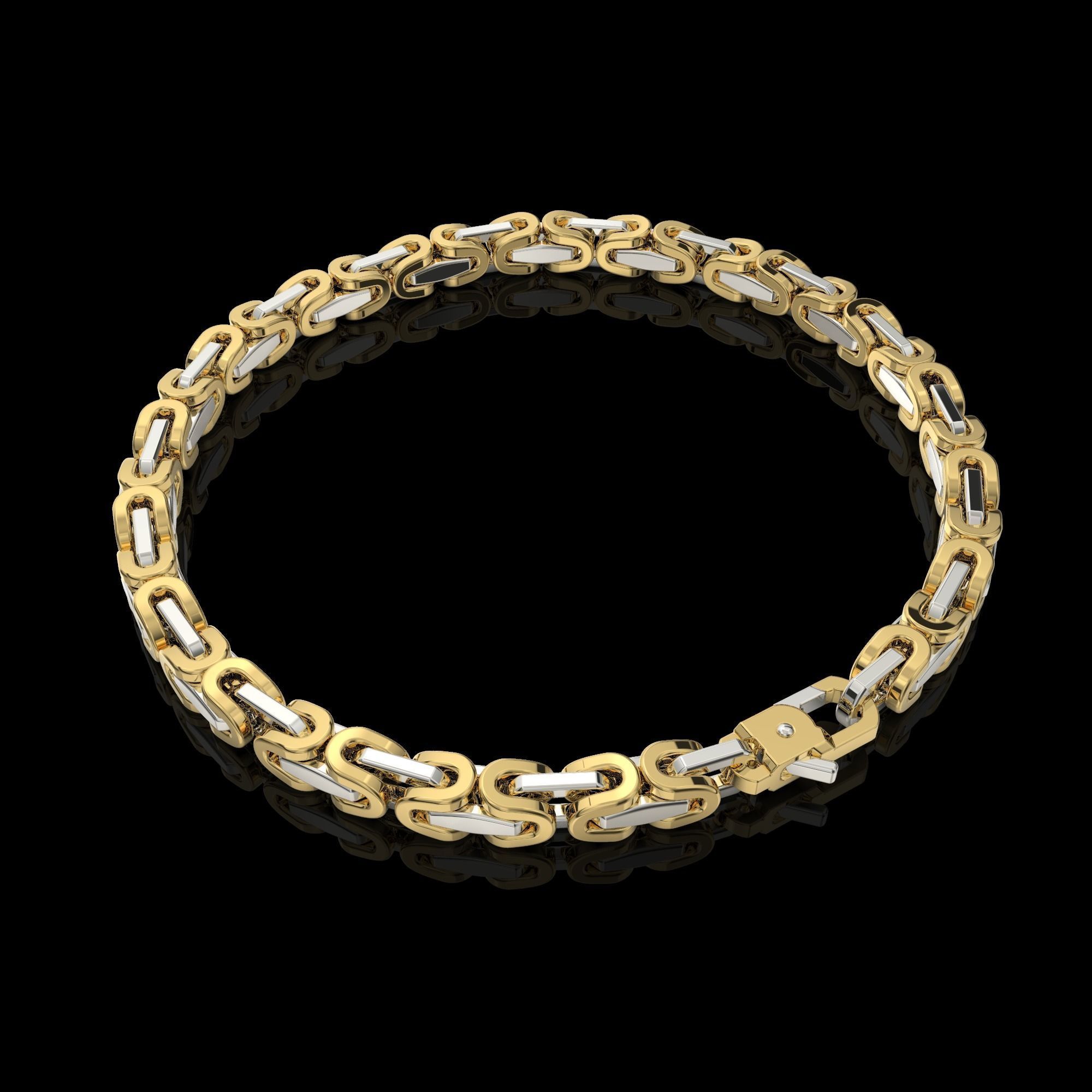 Jewelry link chain  with spring hook STL ready for Print 3D print model_8