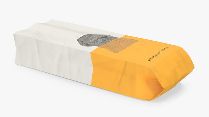 Paper Bread Bag White 3D model 6