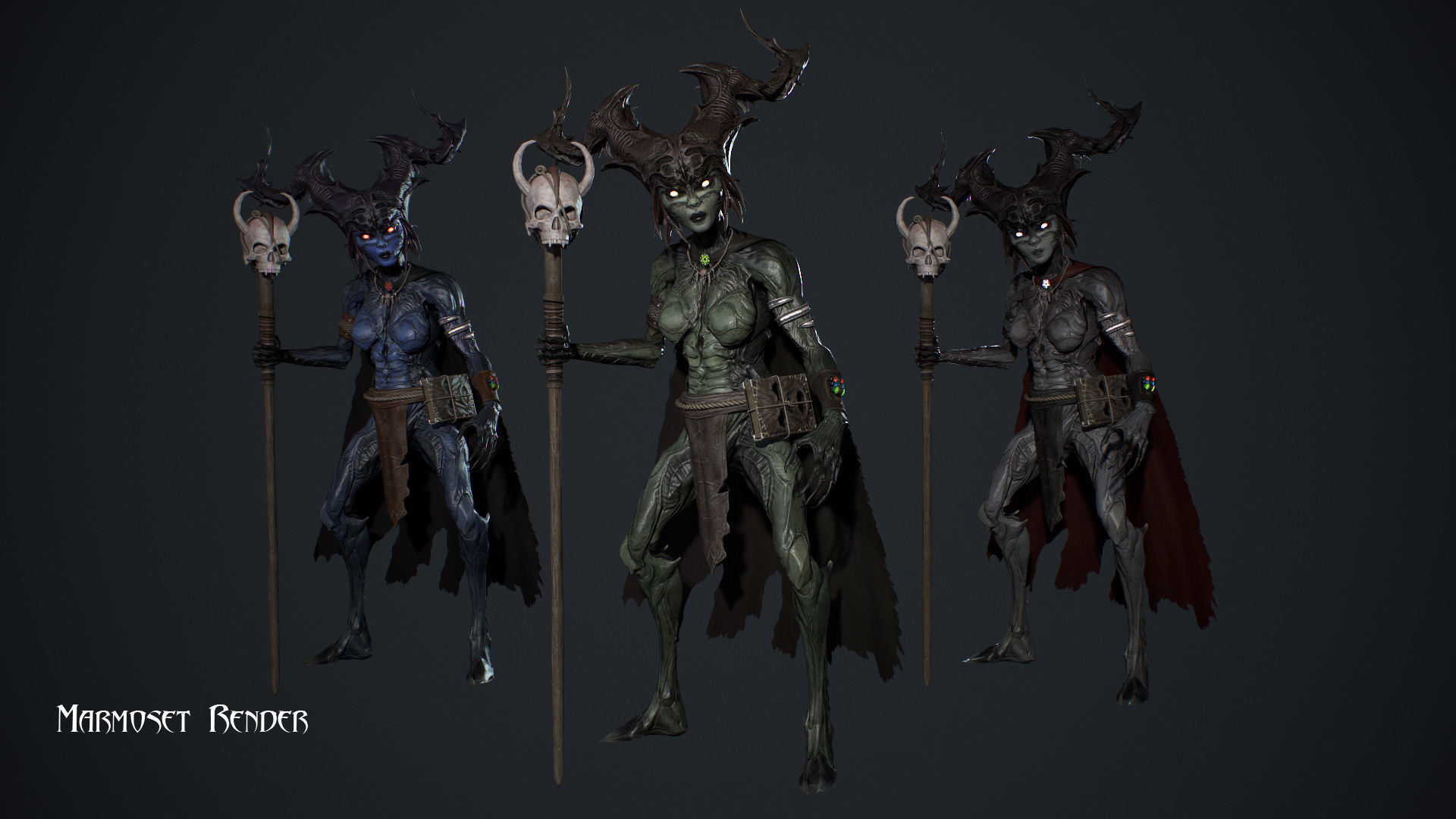 Forest Witch Low-poly 3D model_6