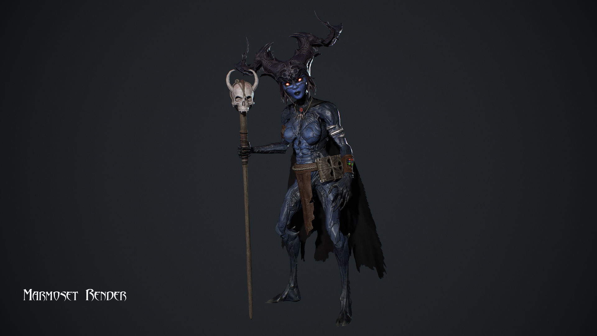 Forest Witch Low-poly 3D model_16