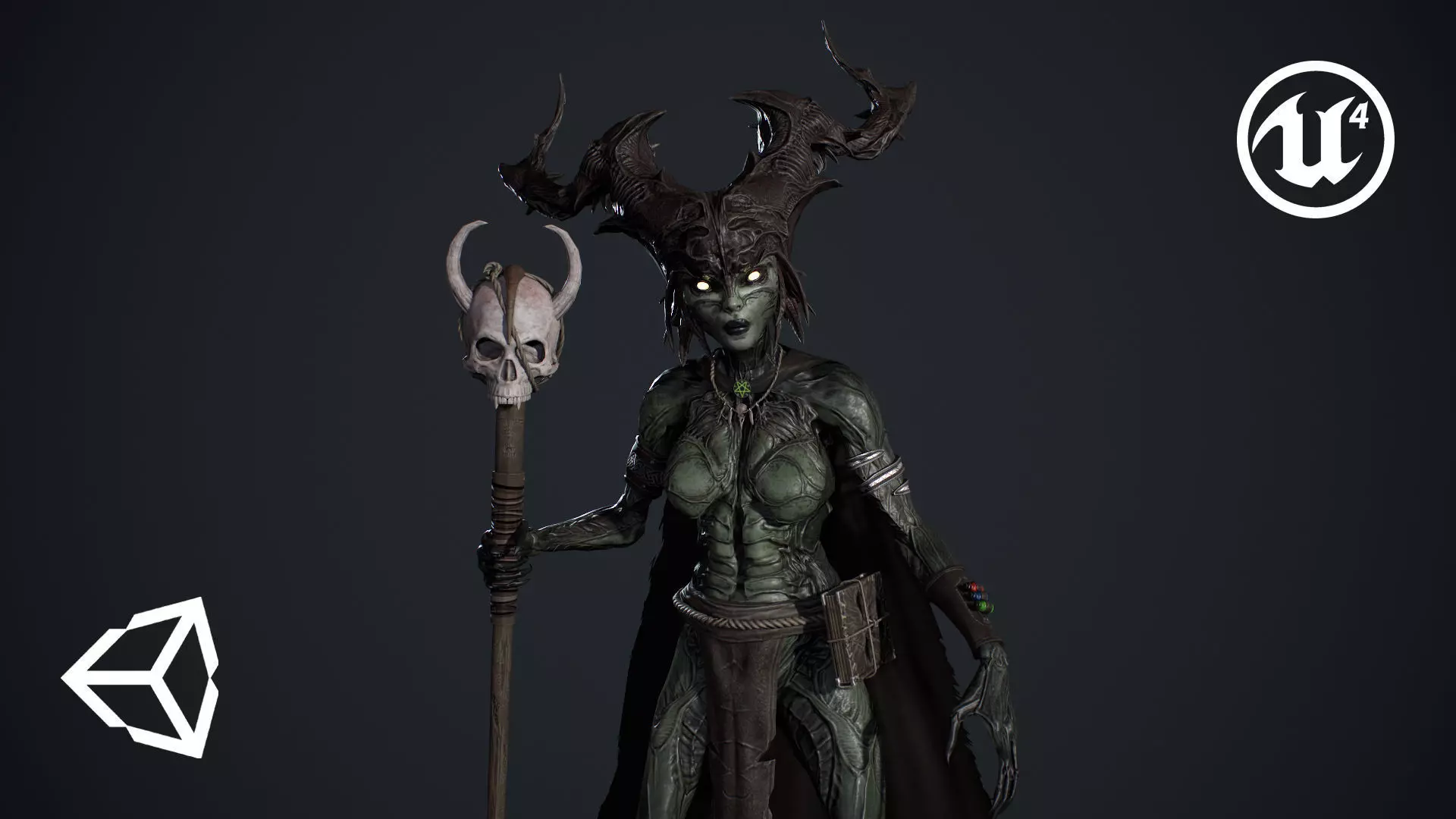 Forest Witch Low-poly 3D model_0