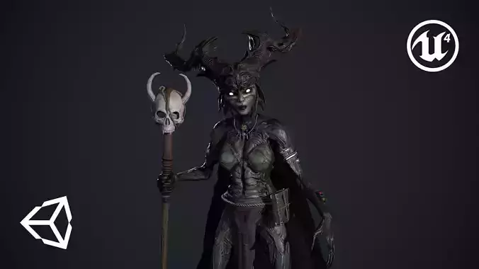 Forest Witch Low-poly 3D model