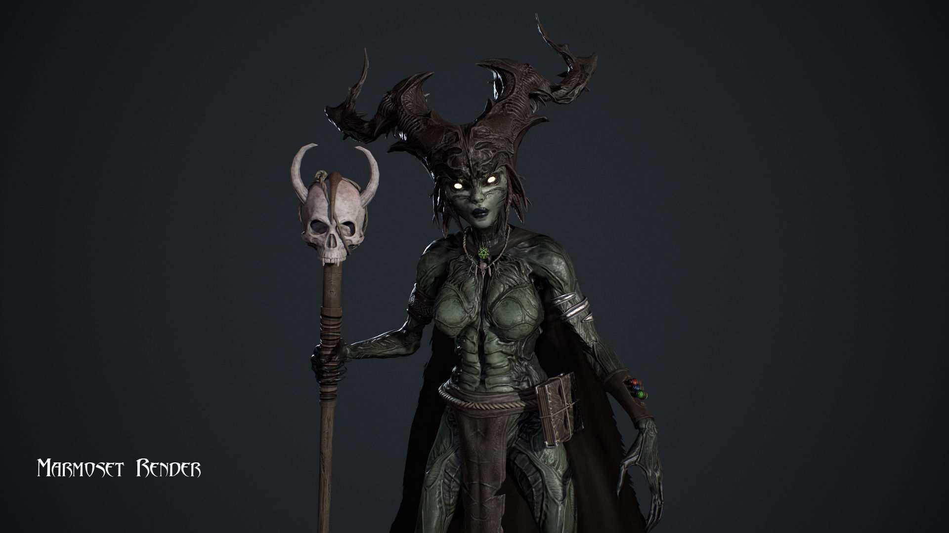 Forest Witch Low-poly 3D model_5