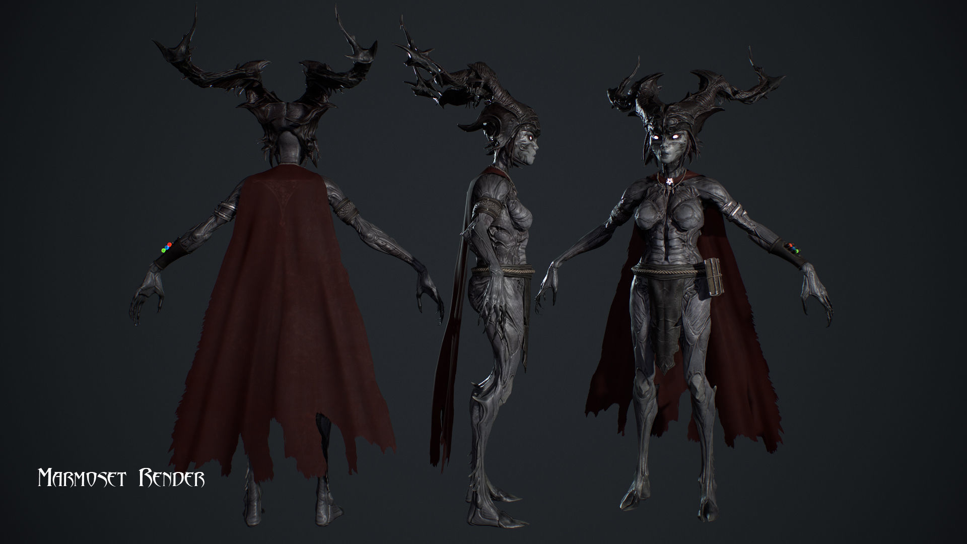 Forest Witch Low-poly 3D model_9