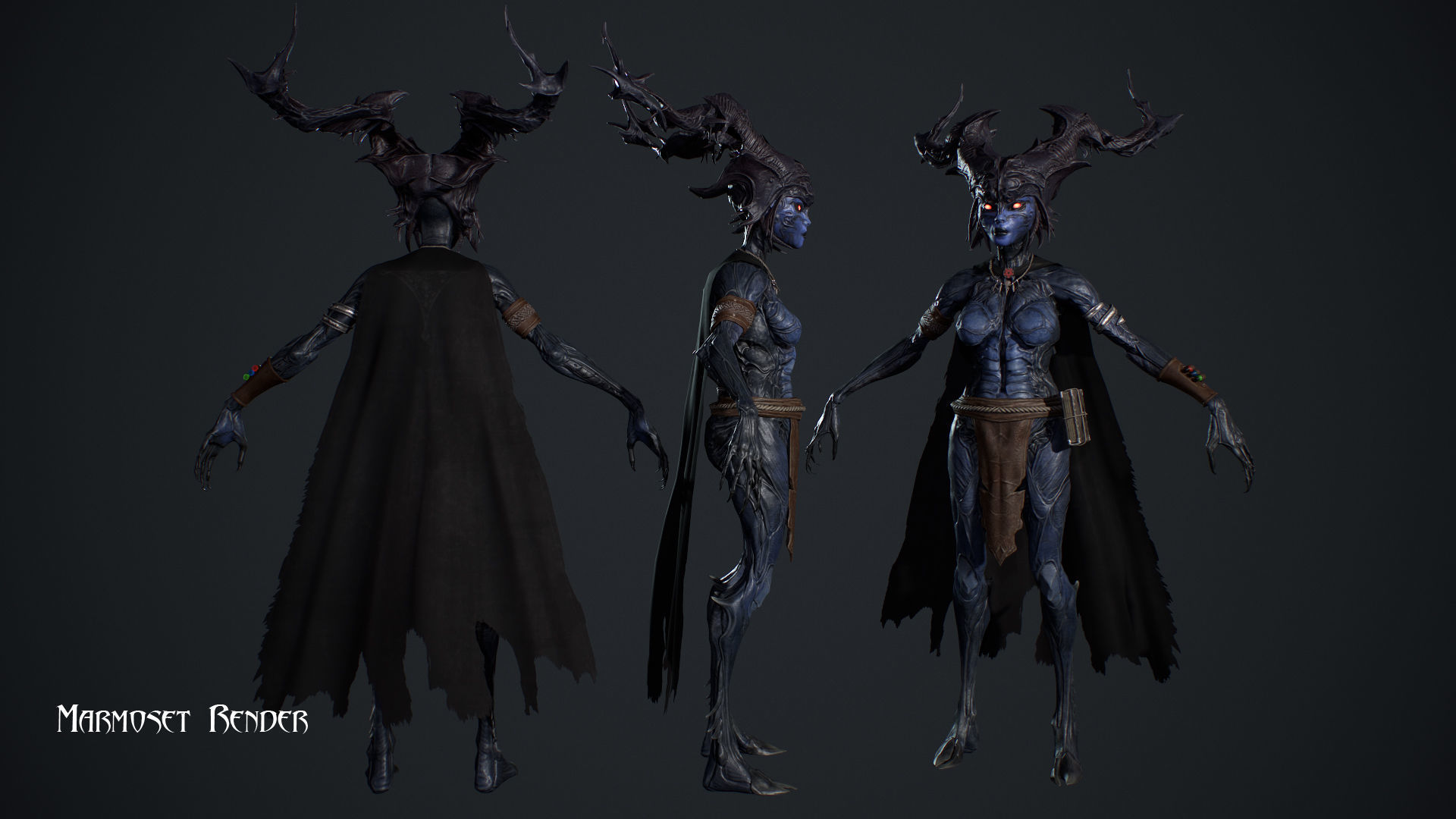 Forest Witch Low-poly 3D model_8