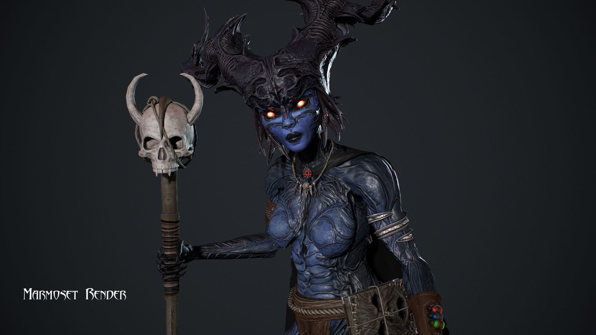 Forest Witch Low-poly 3D model_12