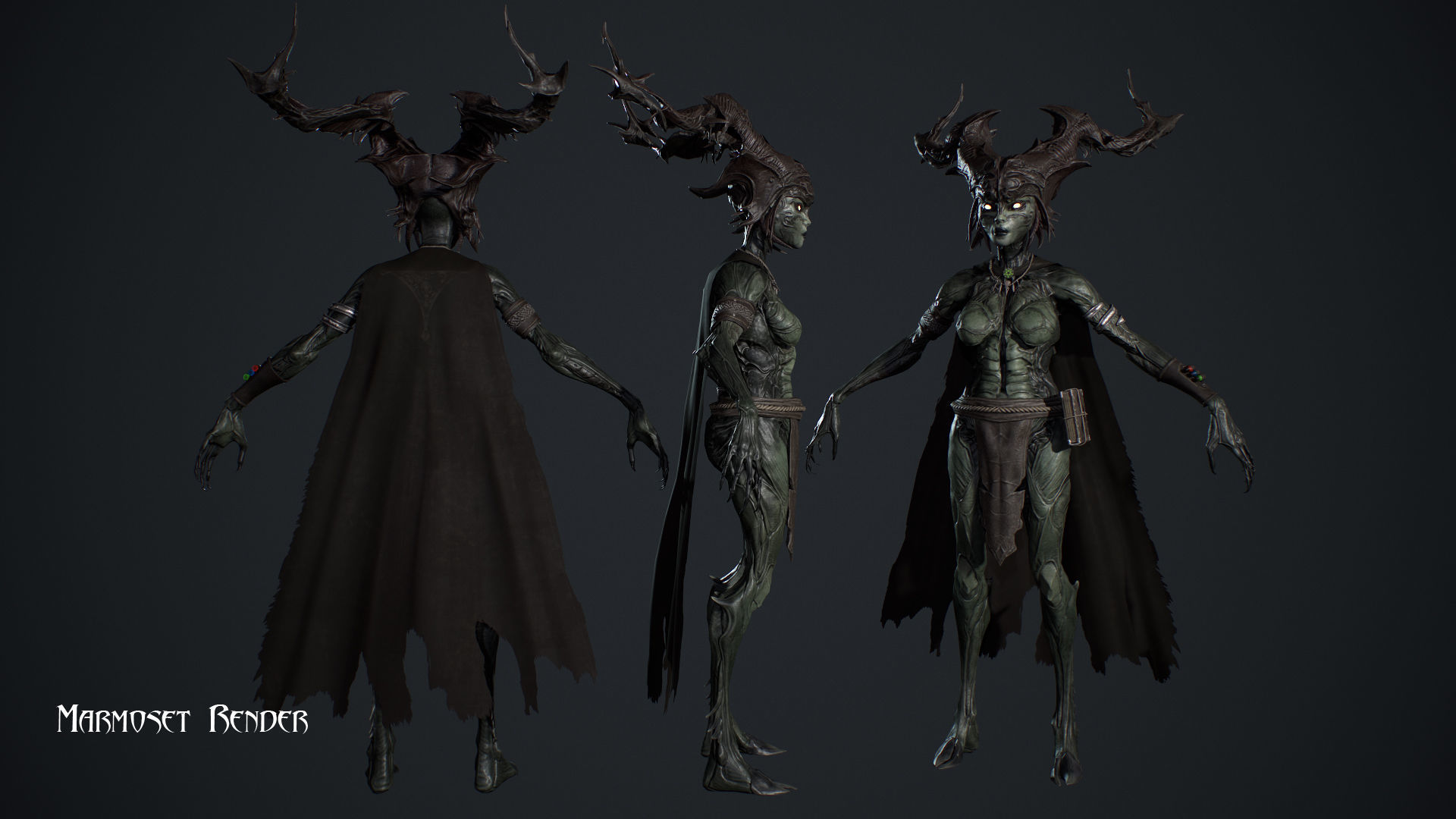 Forest Witch Low-poly 3D model_7