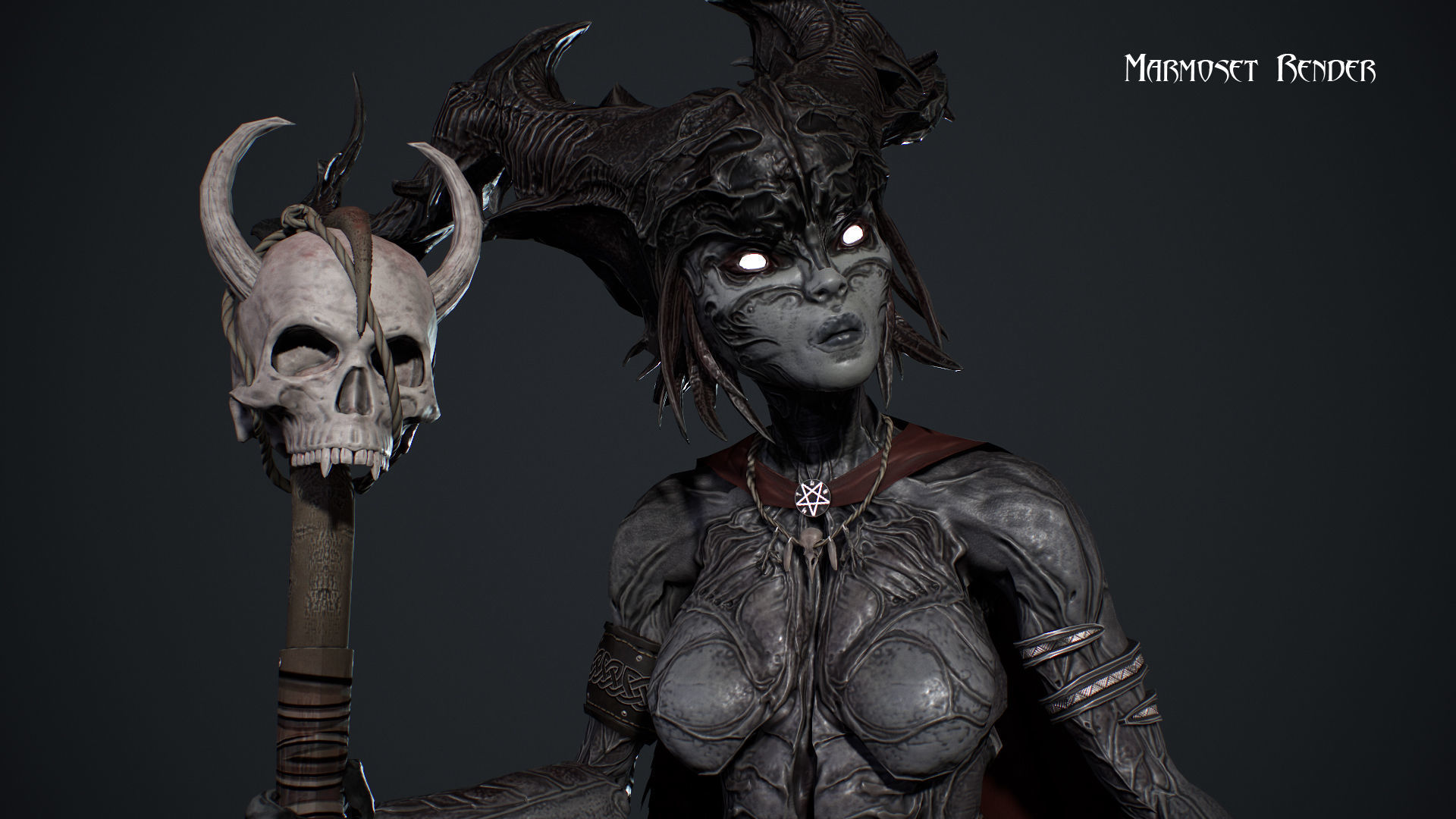 Forest Witch Low-poly 3D model_10