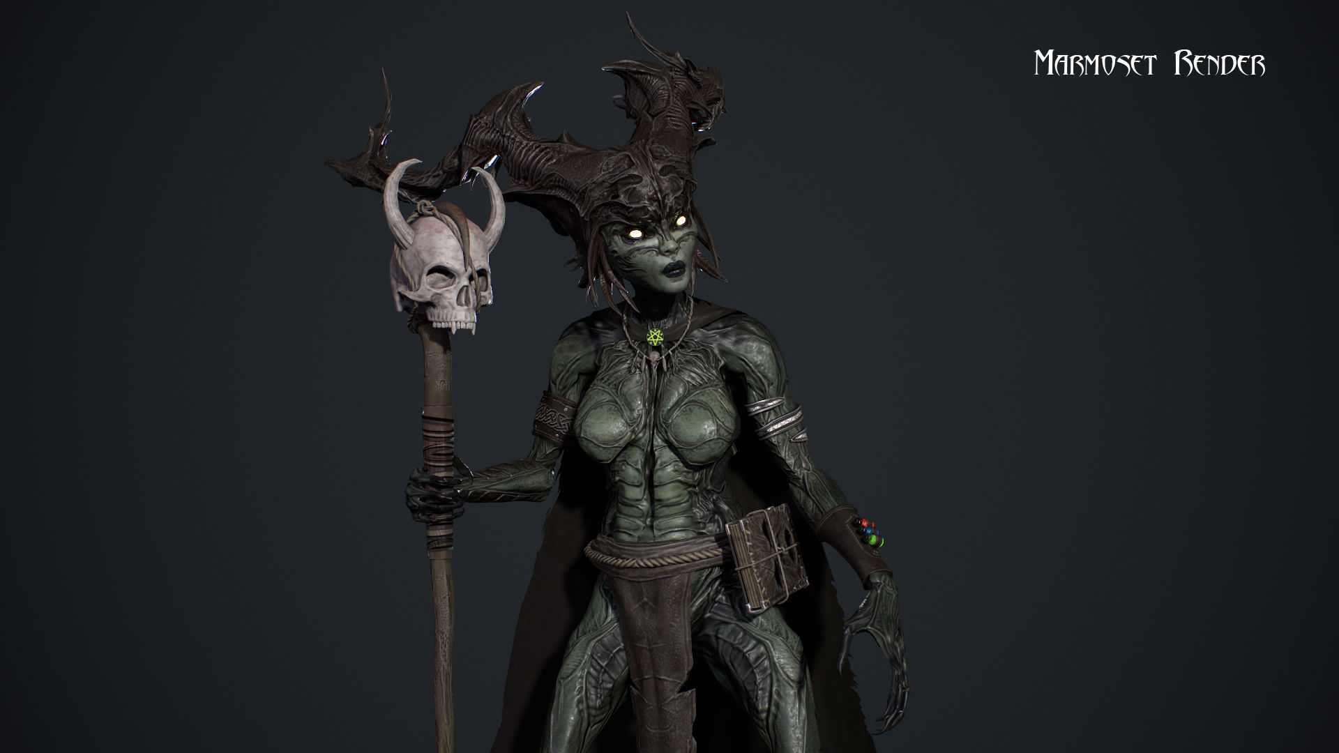 Forest Witch Low-poly 3D model_17
